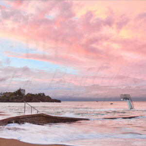 Ciel rose sur la Piscine